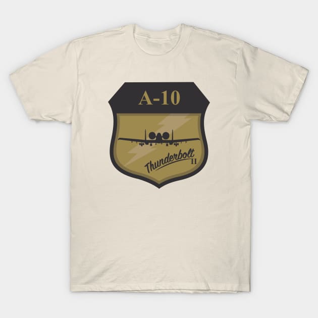 A-10 Warthog Patch (desert subdued) T-Shirt by Tailgunnerstudios